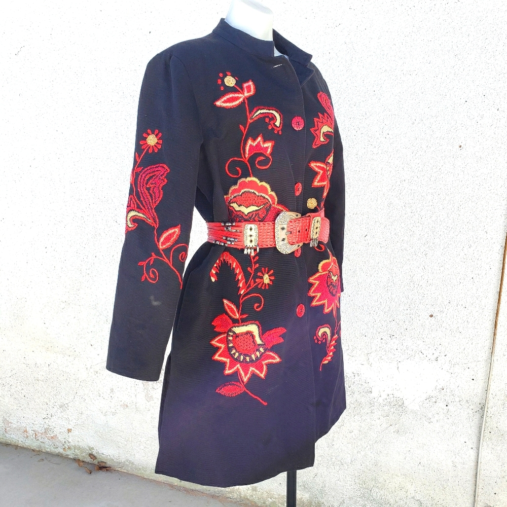 Indigo Moon embroidered coat